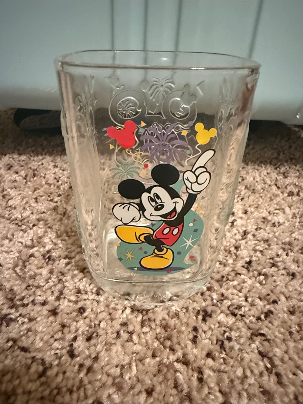Disney Mickey Mouse Clear Glass Tumbler magic kingdom park